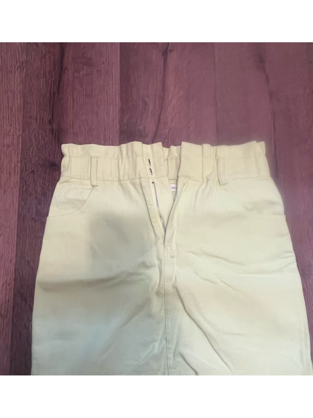 Bright Yellow High-Waist Skirt with Front Zip